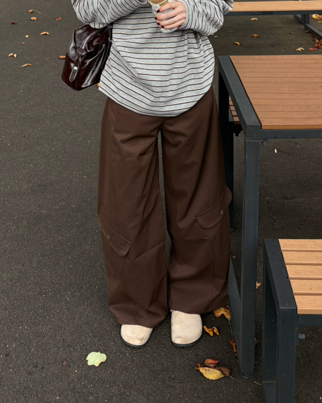 ワイドレッグユーティリティカーゴパンツ IR0109