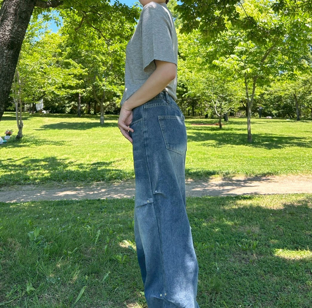 グレーヘンリーネックTシャツ RM0027