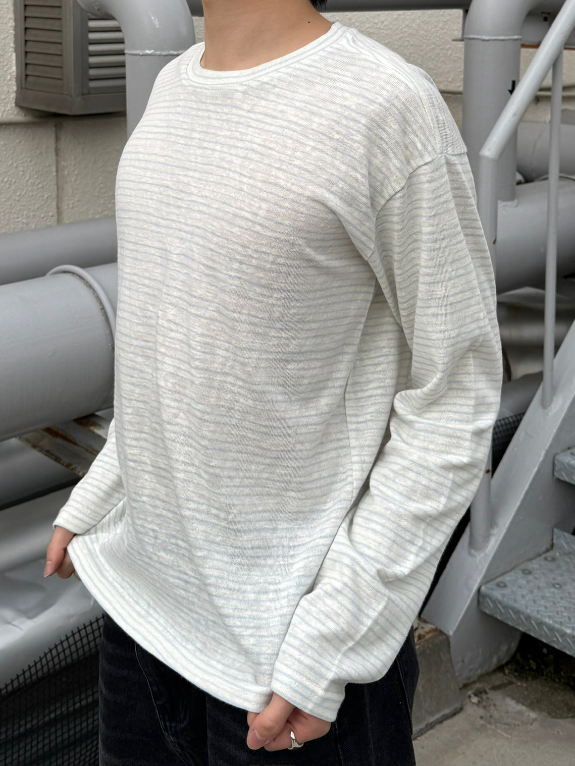 ストライプカジュアルロンT TN0511
