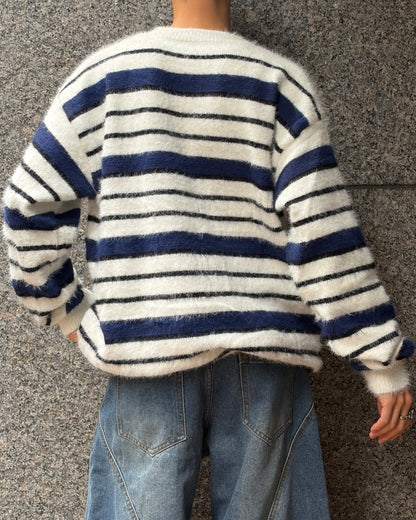 マルチボーダークルーニット TK0182