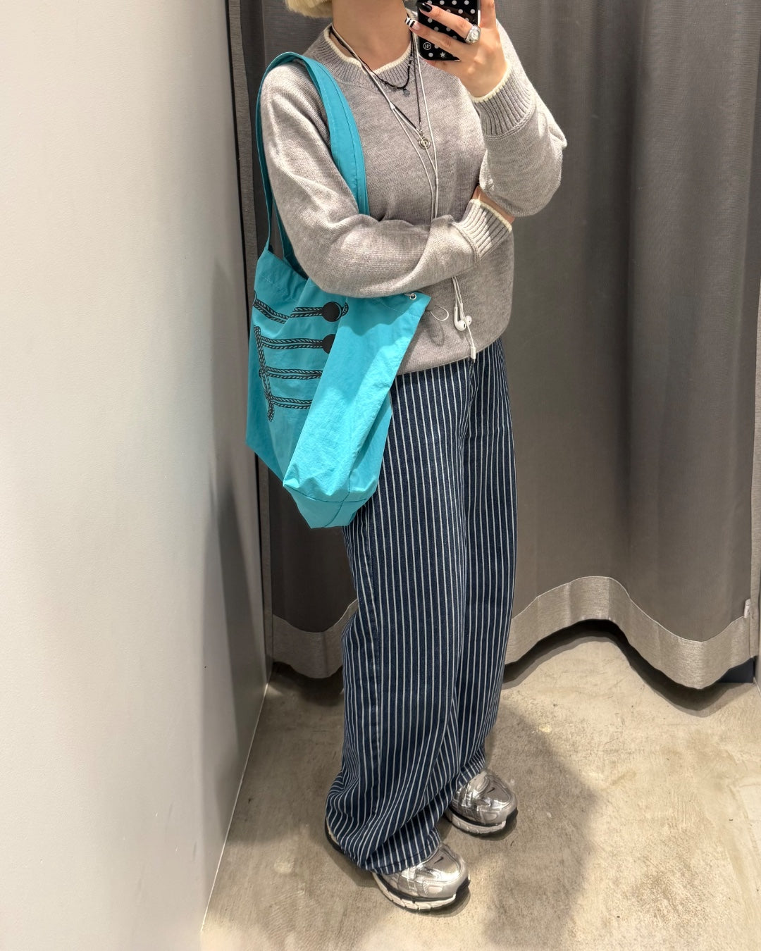 レイヤードネッククルーニットトップス KC0394