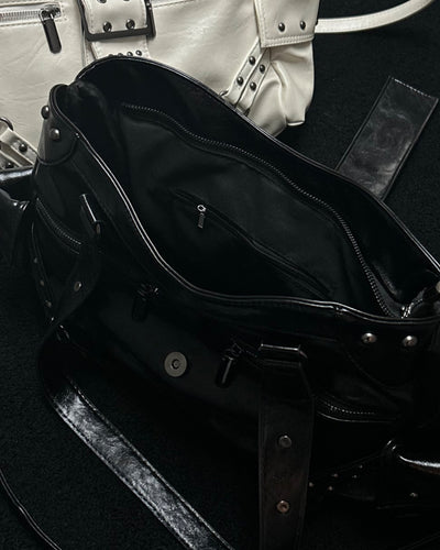 Y2Kフェイクレザースタッズハンドバッグ OU0058